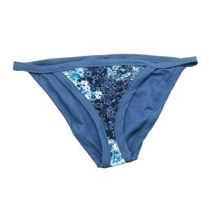 Aerie Swim Womens Bikini Bottom Floral Blue White S